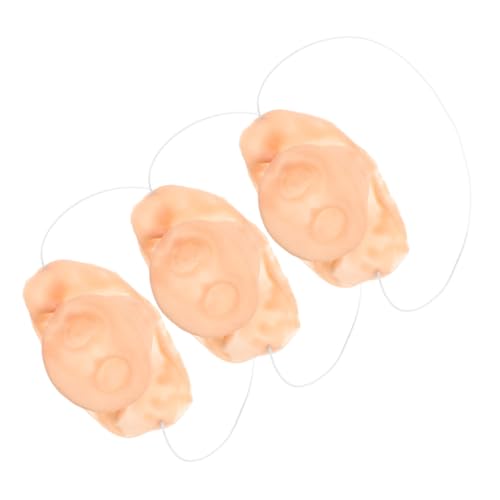 IMIKEYA 3 Stück Schweinenase Kostümnase Stützschweinnase Gefälschte Nasenstützen Zubehör -Nase Schweinsnase Verkleiden Halloween Kostümzubehör - Emulsion Beige von IMIKEYA