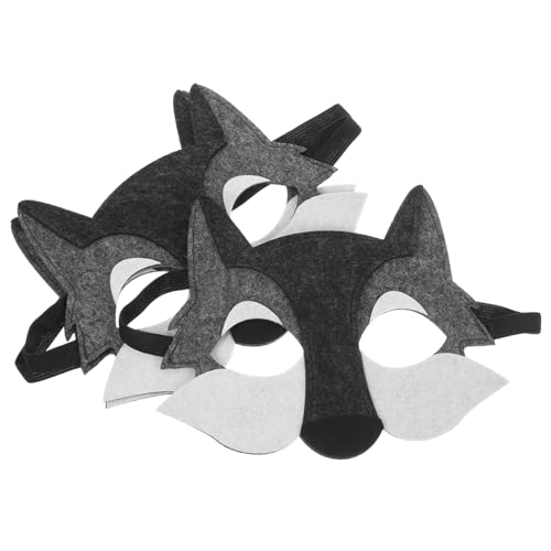 IMIKEYA 3 Stücke Cosplay-versorgung Kostüm Für Wolfsohren Für Maskenkostüm Led-maske Für Wolfsmaske Für Erwachsene Partytanz-tiermaske Skelettkostüm Grey von IMIKEYA