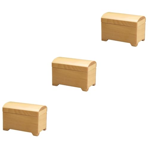 IMIKEYA 3 Teiliges Set Mit Mini Schatztruhen Modell Kinderspielzeug Puppenhaus Für Modelle Kleinkindermöbel Dekoration Für Kleinkinder Bücherregal Für Babys Aus Holz von IMIKEYA