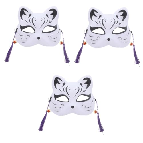 IMIKEYA 3St Cosplay-Maske tiermasken tier masken katzen masken Modemaske party accessoires Kabuki-Masken Fuchsmaske japanisch Animationsmaske Party-Katzenmaske Cosplay-Party-Maske von IMIKEYA