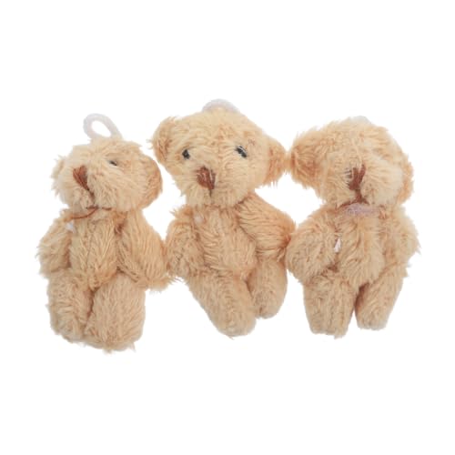 IMIKEYA 3St Teddybär Stofftier Puppenhaus Dekoration DIY-Basteldekoration Puppenhaus Zubehör Plüschtier-Anhänger Plüsch Bär Schlüsselanhänger Plüschbärenfigur Mini-Bärenfiguren Khaki von IMIKEYA