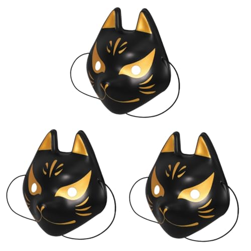 IMIKEYA 3st Kleine Fuchsmaske Fuchs-kostüm-masken Fuchs Leere Maske Japanische Maske Halloween-tiermasken Japanische Katzenmaske Zubehör Für Tierkostüme Leere Katzenmaske Plastik von IMIKEYA