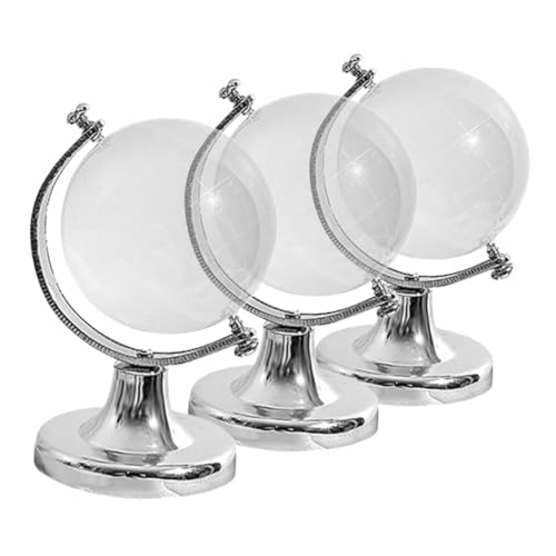 IMIKEYA 3st Kristallkugel Computerständer Rundes Erdornament Mini-weltkugel Briefbeschwerer Weltkugel Monitorständer Moderne Verzierung Transparent Künstlicher Kristall von IMIKEYA