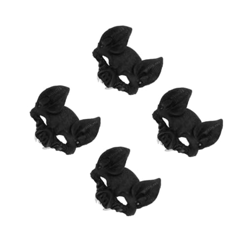 IMIKEYA 4 Stück Horror- Vampirmaske Maskenball Karnevalsparty- Sammlerstück Tiermaske Fledermaus-Cosplay-Masken gruselige Halloween- für Erwachsene Plastik Black von IMIKEYA