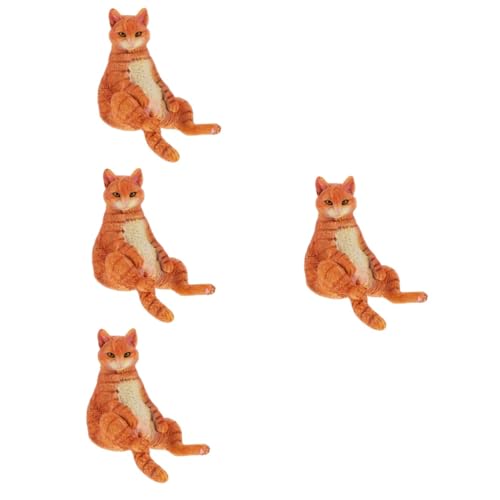 IMIKEYA 4 Stück Katzenmodell kindererziehung aufklärung Kinder Mini-Katzenfiguren Welpenfigur Statue Ornament Kinderspielzeug Miniaturkatze aus Kunststoff Desktop-Katzenverzierung Tier Abs von IMIKEYA