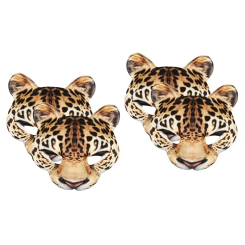 IMIKEYA 4 Stück Leoparden Maske Tier Gesichtsmaske Gruselige Maske Halloween Kostüm Maske Eva Tiermaske Festival Cosplay Maske Halbmaske Halloween Party Requisite Maske Für Party von IMIKEYA