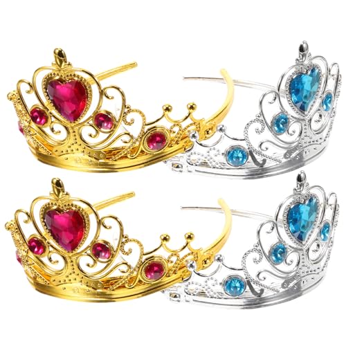 IMIKEYA 4Stücke Geburtstagskrone Tiara Glitzer Haarreif Für Mädchen Königin Party Kopfbedeckung Wasserstein Zufall Abschlussball Diademe Und Party Supplies von IMIKEYA