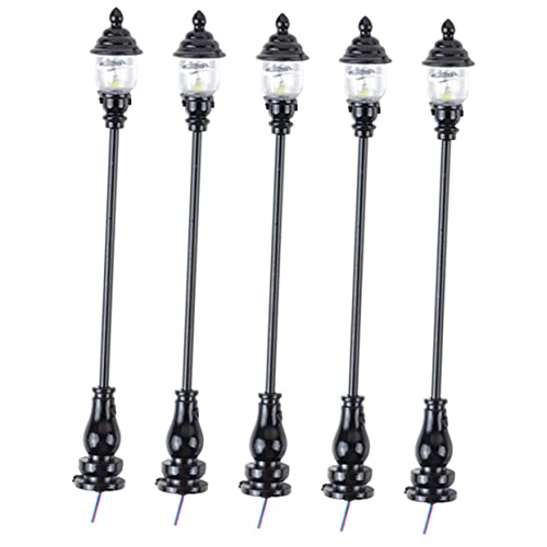 IMIKEYA 5 Stück Modell Gartenleuchte Solar Laternenpfahlleuchte Mini Lichter Figuren LED Beleuchtung Miniatur Solarleuchten Solar Gartenleuchten Laternenpfahl Ornament Lampen Edelstahl von IMIKEYA