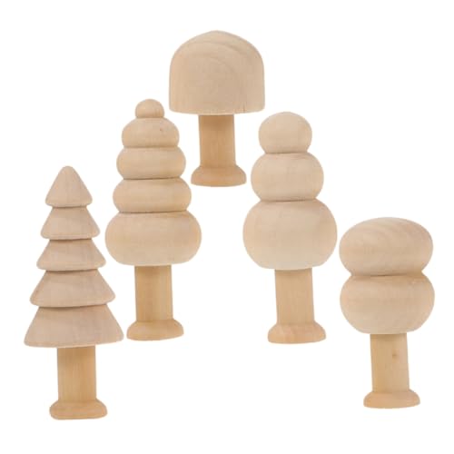 IMIKEYA 5St Holzpilz Geburtstagsgeschenk Kinder Holzspielzeug für Kinder weihnachtsdekoration Kinder holzspielzeug unfertiges Puppenspielzeug Mini-Baum aus Holz Lotusbaum von IMIKEYA