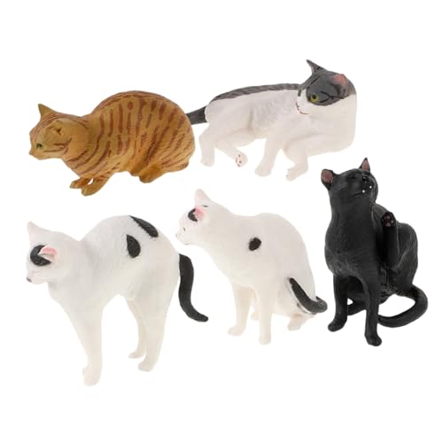 IMIKEYA 5St Simuliertes Tierkatzenspielzeug Kinder Spielzeug Katzen Niedliche Kätzchen Spielzeug Katzenkuchen Dekoration realistisches katzenstofftier realistisches Katzenspielzeug PVC von IMIKEYA