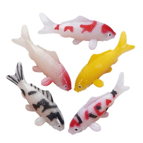 IMIKEYA 5st Künstlicher Fisch Schwimmende Koi-fischfigur Koi-teichdekorationen Gefälschter Fisch Fischverzierung Aquarium-unterwasserfische Aquarienfische Bewegen Fisch Figur Koifisch PVC von IMIKEYA