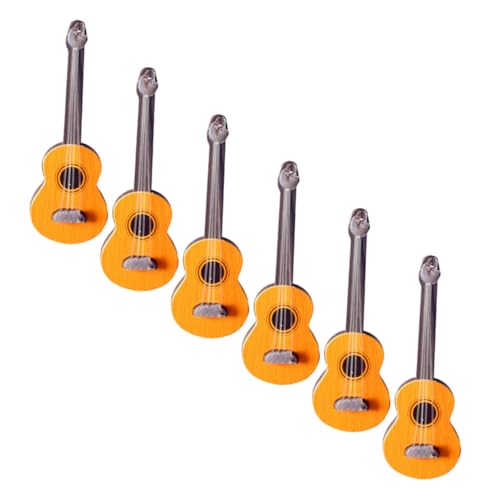 IMIKEYA 6 Stück Puppenhaus Gitarre Gitarrenmodell Kleine Ornamente Musikinstrument Anzeigen Modelle Von Musikinstrumenten Mini -gitarrenschischmodell Miniatur-gitarrenspielzeug Holz von IMIKEYA