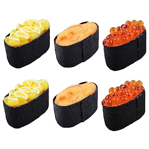 IMIKEYA 6 Stück Simulation Sushi Gefälschte Lebensmittel Künstliche Lebensmittel Gefälschte Sushi Fotografie Requisiten Foto Requisiten Simuliertes Sushi Lebensmittelmodell Sushi Modell von IMIKEYA