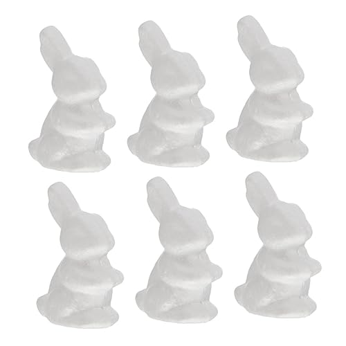 IMIKEYA 6St Blasenhase Miniatur Mädchen Figur Kleinkinder Bausatz für kinderspielzeug Toys Kid Toys frühlingsdeko Hasenhandwerk nützliches Hasenspielzeug Schaum Weiß von IMIKEYA