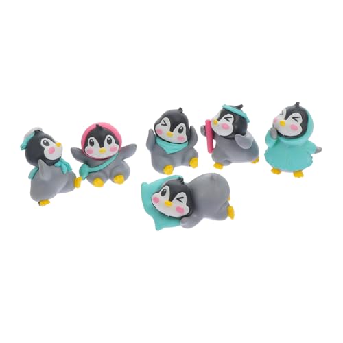 IMIKEYA 6St Pinguinpuppendekoration Miniatur Fisch Figuren Zubehör Pinguin Pinguine Pinguin Dekoration für Bad Mini-Pinguine basteln Mini-Landschaftsdekor PVC von IMIKEYA