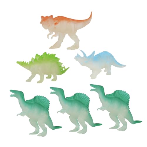 IMIKEYA 6Stücke Mini Dinosaurier Modelle Leuchtende Simulation Dinosaurier Zufällige Designs Für Dinosaurier Fans Und Spielzeugliebhaber von IMIKEYA