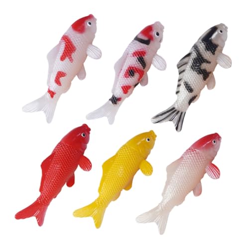 IMIKEYA 6st Simuliertes Karpfenmodell Gefälschte Fischverzierung Aquarium Gefälschter Fisch Künstliche Fischmodelle Kleine Feenfiguren Angelstatue Für Teich Künstlicher Fisch PVC von IMIKEYA