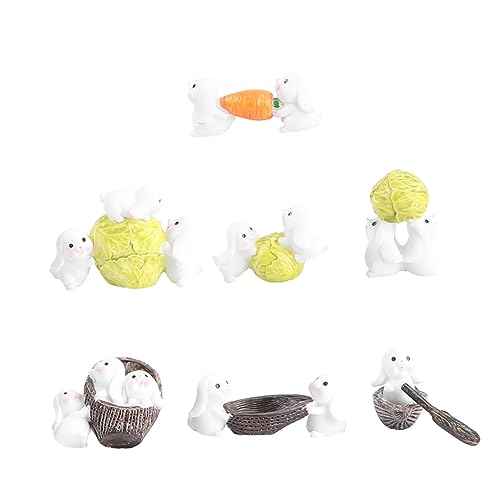 IMIKEYA 7st Zubehör Für Weiße Kaninchen Heu Babyspielzeug Futterspender Mikrohäuser Meerschweinchenkäfig Plüsch Mini-landschaftsmodell Katzenstatuen Wohnkultur Zoo Tierspielzeug Colorful von IMIKEYA