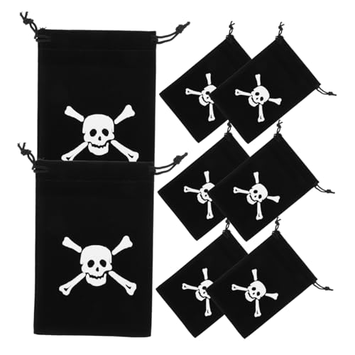 IMIKEYA 8 Stück Piraten-kordelzugbeutel Reasure Rucksäcke Taschen Mit Totenkopfmuster Kleine Geschenkverpackungsbeutel von IMIKEYA