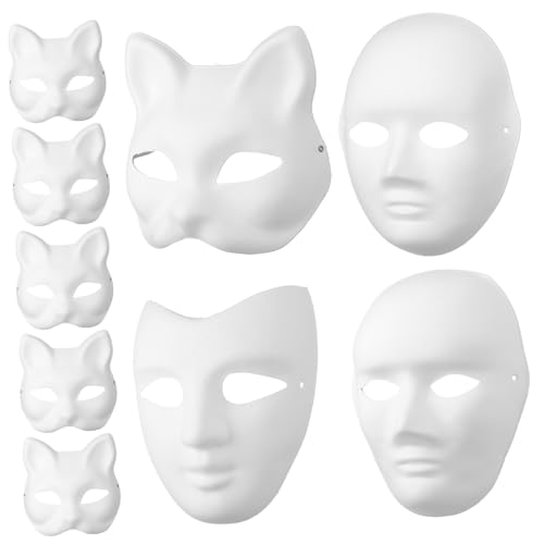 IMIKEYA Ergonomische Passform Papiermasken 9 Stück Blankomasken Für Cosplay Maskerade Halloween Malerei von IMIKEYA