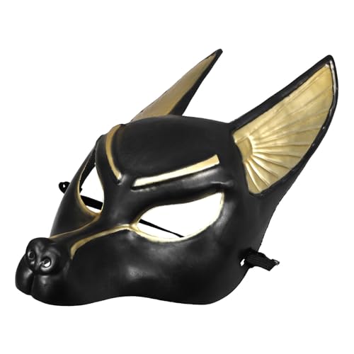 IMIKEYA Ägyptische Maske Halloween-Kostüm-Maske Tier-Halbgesichtsmaske Ausgefallene Halloween-Maske Schwarze Maskerade-Maske Für Cosplay-Halloween-Party von IMIKEYA