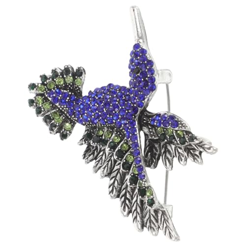 IMIKEYA Brosche Kolibri-pin Schmucknadeln Vintage-pins Vogel-schmuck-pin Schmuck Kragennadel Antike Kragennadel Vogelhalsbandnadel Blue Strasssteine von IMIKEYA