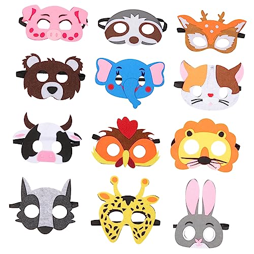 IMIKEYA Filz Tiermasken Für Partymasken Für Halloween Und Fasching Tier Cosplay Masken Inkl Fuchs Elefant Katze Und Mehr Für Kindergeburtstage von IMIKEYA