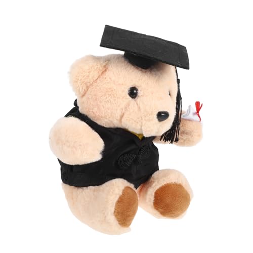 IMIKEYA Graduierte Doktorbär Puppe plüschbär süßes Abschluss-Tier-Schlüsselanhänger Plüschtiere verkleiden Tierspielzeug für die Abschlusssaison Diplom-Bär Polyester Black von IMIKEYA