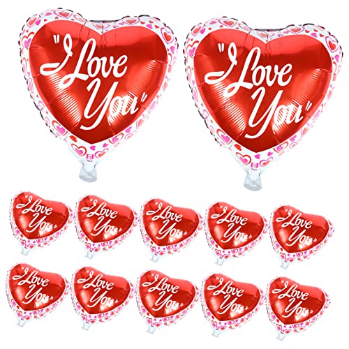 IMIKEYA Herzballons Aus Aluminiumfolie Hochzeits Und Valentinstagsdekoration Romantische Partydeko Iloveyou Herzballons Für Unvergessliche Anlässe von IMIKEYA