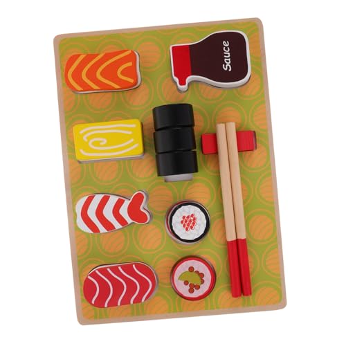 IMIKEYA Holz-Sushi-Spiel-Essen-Set, Realistisches Lebensmittel-Set, Küche, Kochspielzeug Für Kinder, So Tun, Als Würden Sie Spielen, Kleinkinder Lernen von IMIKEYA