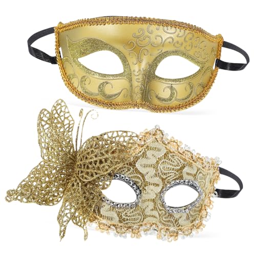 IMIKEYA Karnevalsmasken Für Damen Goldene Halbmaske Schmetterlingsmaske Venezianische Maskerade Masken Für Fasching Und Partys Für Kostümpartys von IMIKEYA