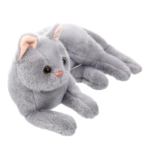 IMIKEYA Katze Plüschtier stofftier Katze Puppen plushdoll Katzen plüschtier cat Plush in Katzenform kleine Kuscheltiere Plüschkatzenpuppe Plüschkatze Grey von IMIKEYA