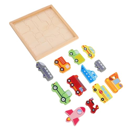 IMIKEYA Kreatives Holzpuzzle Fahrzeugspiel Für Kleinkinder Pädagogisches Rätselspiel Für Kindergarten Hand Auge Koordination Und Kognitiven Fähigkeiten von IMIKEYA