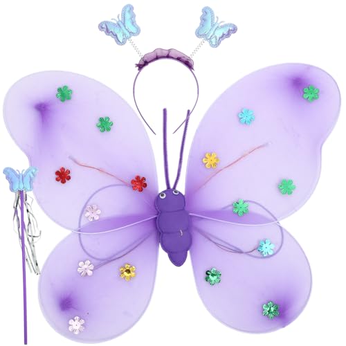 IMIKEYA Leuchtendes Schmetterlingskostüm für Mädchen Glitzernde Einlagige Butterfly Flügel Stab und Passendes Haarband Outfit für Geburtstag Bühne Cosplay und Feiertage IMIKEYA Leuchtendes Schmetterlingskostüm für Mädchen Glitzernde Einlagige Butterfly Flügel Stab und Passendes Haarband Outfit für Geburtstag Bühne Cosplay und Feiertage von IMIKEYA