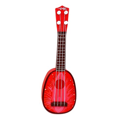 IMIKEYA Mini Obstgitarre Ukulele Für Musikinstrument Mit Stimmbare Saiten Ideales Lernspielzeug Für Jungen Und Mädchen Leuchtendes Erdbeer Design Für Musikalische Entfaltung von IMIKEYA