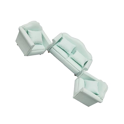 IMIKEYA Mini Sofa Dekorationsset Für Puppenhäuser Teiliges Heim Sofa Modell Sanftem Grün Für Ideales Zubehör Für Miniature Spielwelten Und DIY Projekte von IMIKEYA