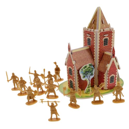 IMIKEYA Mittelalterliches Soldatenspielzeug-Set, 100-teiliges Armee-männer-actionfiguren-spielzeugsoldaten, Mittelalterliches Schloss, Rittersoldaten, DIY-burgbauset Für von IMIKEYA