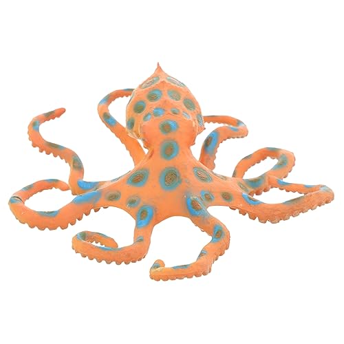 IMIKEYA Oktopus-Modell Simuliertes Tiermodell Meerestier Mini-Oktopus-Statue Oktopus-Ornament simuliertes Blauring-Oktopusmodell Blaugeringelter Oktopus zur Präsentation PVC von IMIKEYA