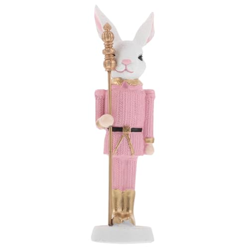 IMIKEYA Osterhasen-Ornamente Hasen Figur Süßer Hase Hasen Statue Hase Dekofigur tischdeko Ostern Figur Hase Kuchendekoration erwachsenes Kaninchen Hasenfigur Kaninchenharzdekoration Rosa von IMIKEYA