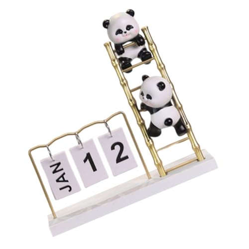 IMIKEYA Panda-kalenderornament Ewiger Blätterkalender 12 Monate Tischkalender 2024 Schreibtischkalender Desktop- Drachenjahreskalender Eine Armatur Bürodekoration Hölzern von IMIKEYA