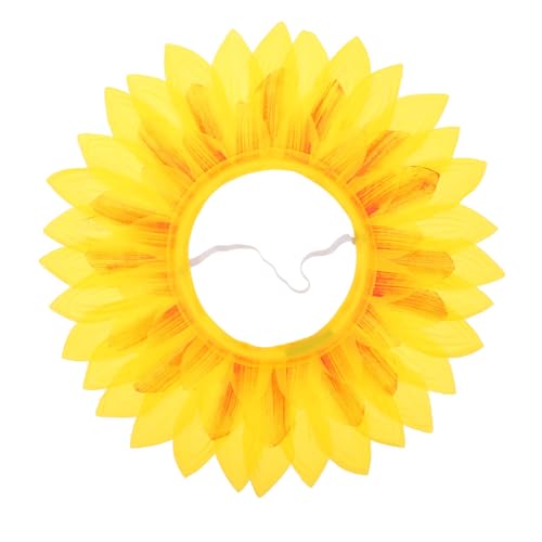 IMIKEYA Sonnenblumenkopfbedeckung Lustiger Propemhut Sonnenblumen Kostüme Cheerleader-kostüm Marienkäfer-kostüm Kopfbedeckung Kostüm Für Erwachsene Wunder Yellow Seidentuch von IMIKEYA