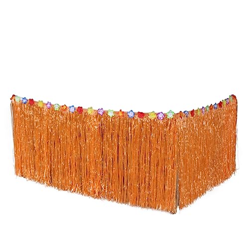 IMIKEYA Tischrock Mottoparty Hawaii Desk Decoration Party Decoration Hawaiian Table Skirt Table Decoration Luau Table Skirt Hawaiian Decorations Hawaiian Party Tischröcke für Partys Orange von IMIKEYA