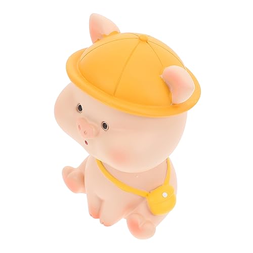 IMIKEYA Wackelkopf Schweinchen Ornament Kreatives Sparschwein Gesicht Jungen Sparschwein Puppe Ornamente Sparschweine Ästhetisch Zubehör Klebrig Süßes Stationäres Figur Bank Harz von IMIKEYA