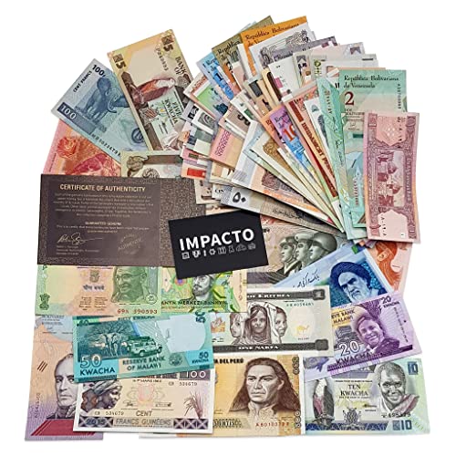 IMPACTO COLECCIONABLES | Sammlung von 200 echten Banknoten aus Aller Welt – Einzigartig, demonetisiert und aus verschiedenen Ländern | Perfekt für Sammler, inkl. Echtheitszertifikat von IMPACTO COLECCIONABLES