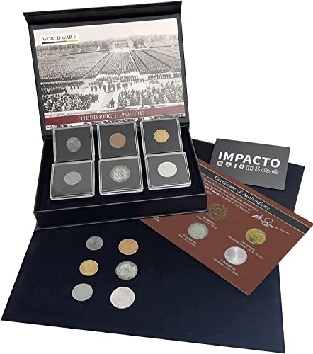 IMPACTO COLECCIONABLES 6X Münze deutsches Reich - Reichsmark Münzen sammeln von 1936 bis 1945 - Deutsches Reich Münzen als 2 Weltkrieg Deko - Deutsche Geschichte Sammlermünzen von IMPACTO COLECCIONABLES