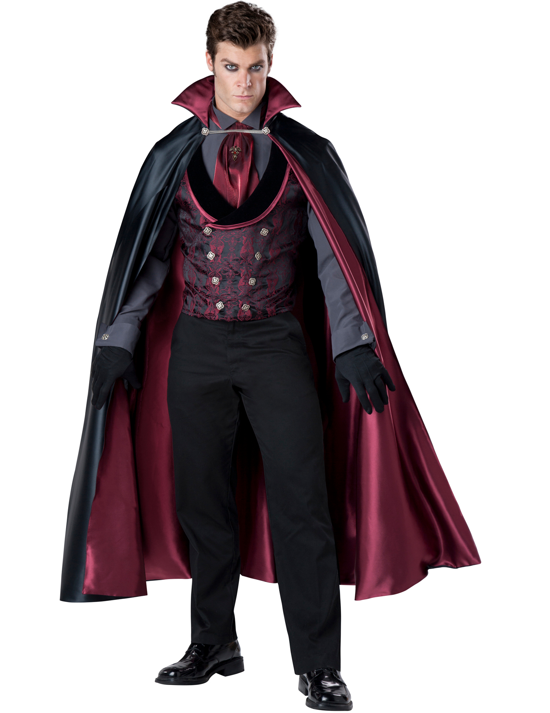 Eleganter Dracula Deluxe Kostüm Vampir schwarz-bordeaux von INCHARACTER