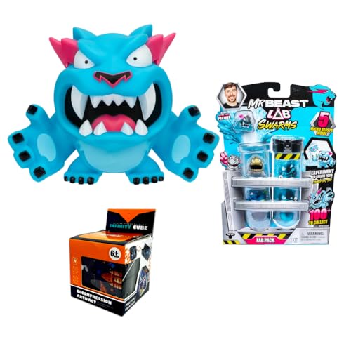 INCREDITOYZ Mr. Beast Lab 8,9 cm klassische Panther-Sammelfiguren aus Vinyl und Mr. Beast Lab Swarms 5 Micro Beasts Lab Pack Geschenk-Set von INCREDITOYZ