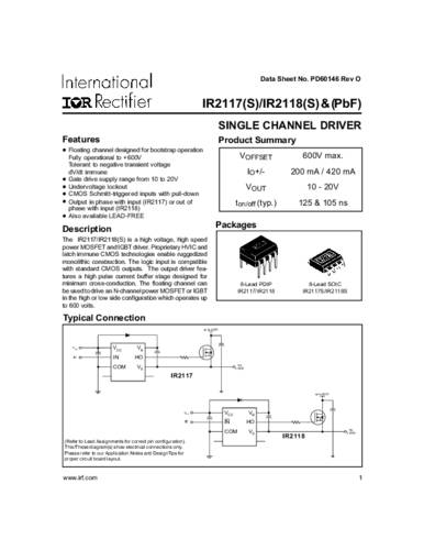 Infineon Technologies IR2117SPBF SMD von INFINEON TECHNOLOGIES