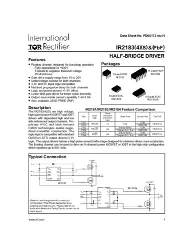 Infineon Technologies IR2183SPBF IGBT 2 SOIC-8 von INFINEON TECHNOLOGIES