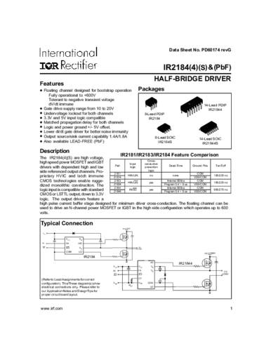 Infineon Technologies IR2184PBF SMD von INFINEON TECHNOLOGIES